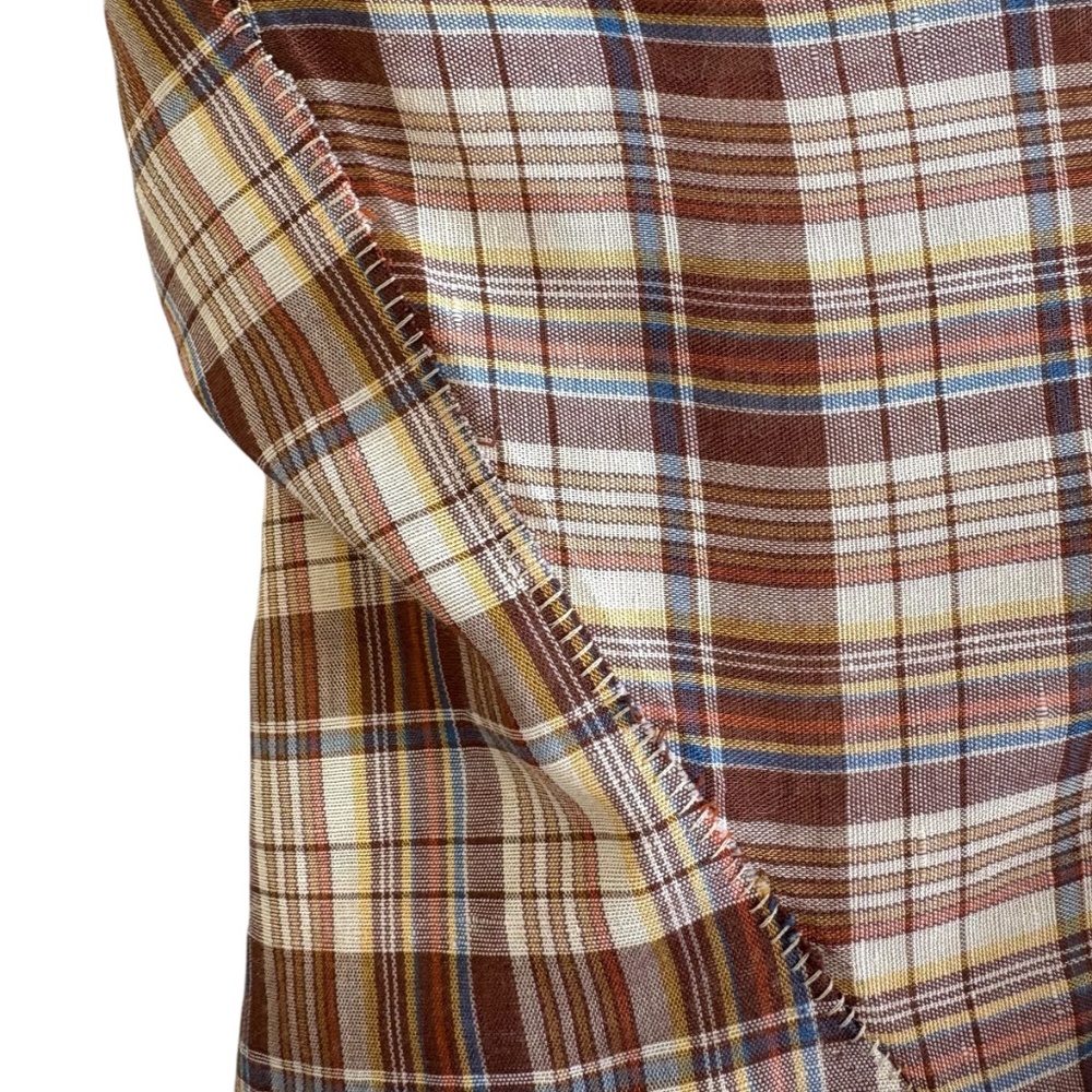 Vintage 90s Levi's Plaid Button Down Shirt Men's L - Brown Causal Grunge Western - Picture 4 of 7
